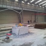 The bulding floor was finished, including the plinths for the crane.